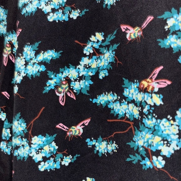J. Crew SILK Straight-Leg Pant in Botanical Bees Print - Blue Black size 2 - Picture 10 of 12